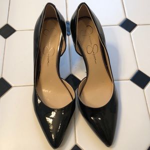 Jessica Simpson Black Leather Heels